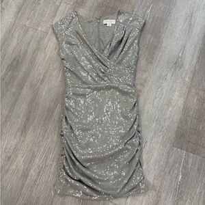 Jessica Simpson Silver Sequin Mini Dress - Size 2